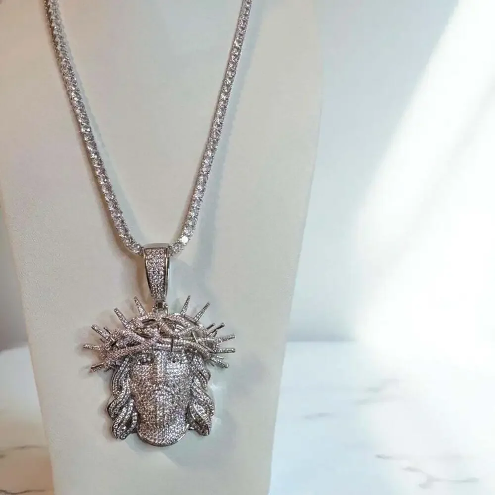 Iced Out Jesus Pendant with 20 inch chain
